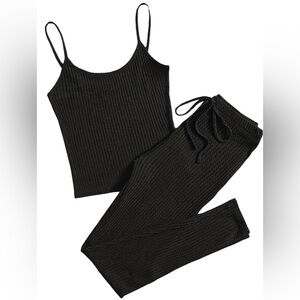 NWOT. Women's Black Ribbed Sleepwear/everyday wear Set